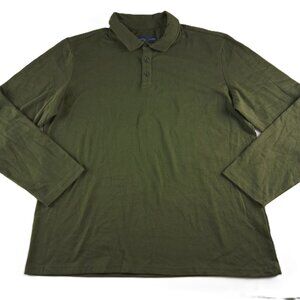 Bleecker & Broad Long Sleeve Polo Shirt Men's Size Large Military Green